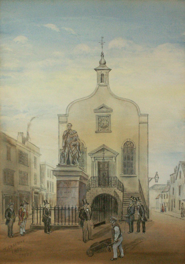 Pastel & watercolour - Guildhall in High Street, Cardiff